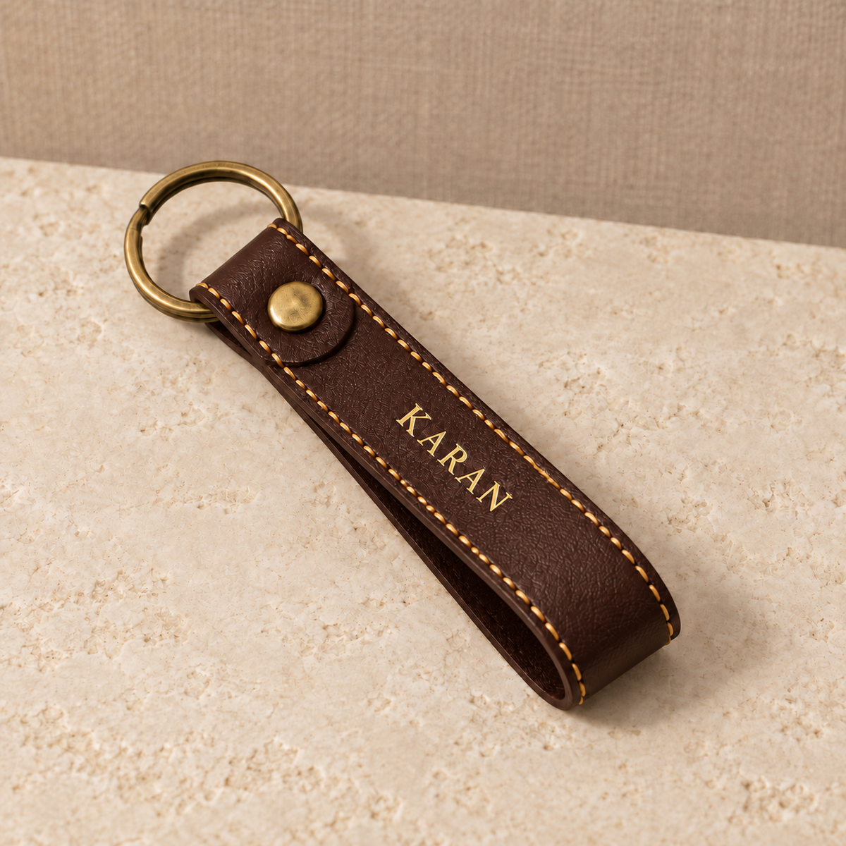 Personalized Leather Keychain