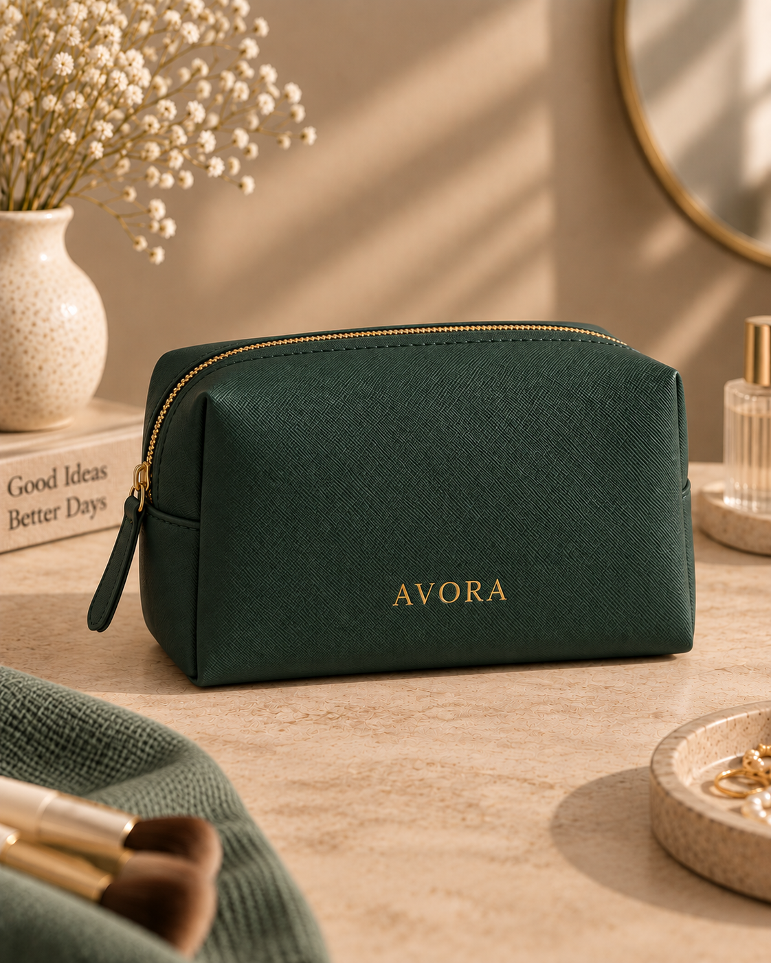Personalized vanity pouch colour option